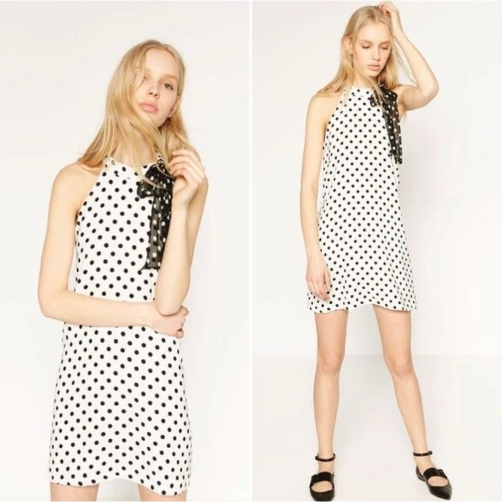 🦊❤️😍Zara Black and White Polka Dot Dress